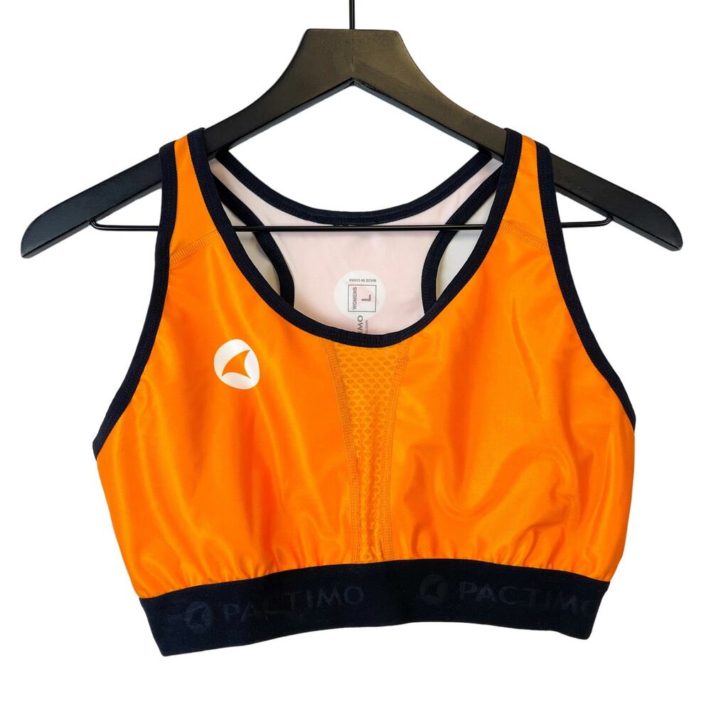 Pactimo Womens Size L Cycling Lightweight Sports Bra Orange